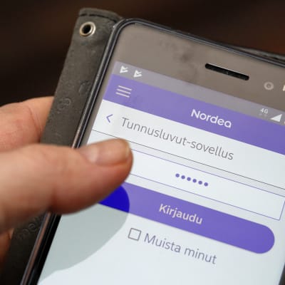 Nordeas nätbank i mobil. 