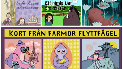 Pärmbilder till fyra finlandssvenska barnböcker.