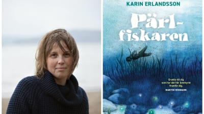 Karin Erlandsson och kapitelboken "Pärlfiskaren".