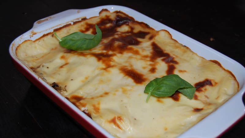 Lasagne med lufttorkad skinka och karljohansvamp – Recept – 
