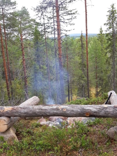 Lägerplats. Lea och Esko Paso, Kuusamo.
