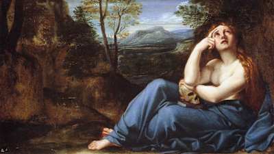 Carracci, Annibale: The Penitent Magdalen in a Landscape,n. 1598 (yksityiskohta)
