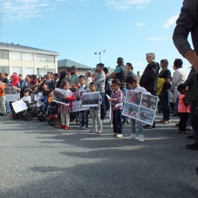 Mielenosoitus turvapaikkapolitiikkaa vastaan Kristiinankaupungissa.
