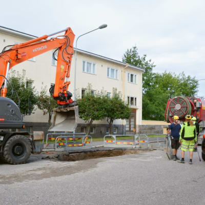 Reparationsarbete för vattenrörsläcka