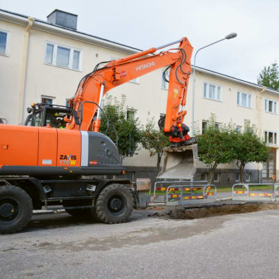 Reparationsarbete för vattenrörsläcka