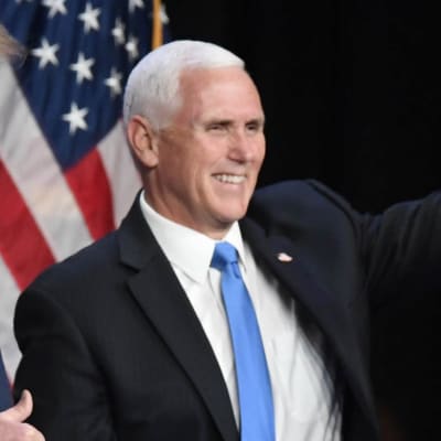 Donald Trump och Mike Pence på Republikanernas partikonvent i USA 24.8.2020.