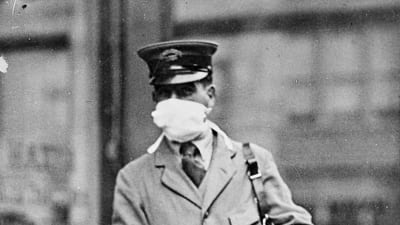 En postman i New York under epidemin av Spanska sjukan 1918.