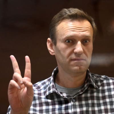 Venäläinen oppositiovaikuttaja Aleksei Navalnyi oikeudenkännissä.