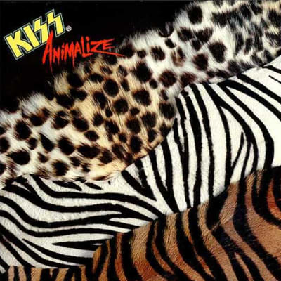 Olika djurhudar av stora kattdjur och texten Kiss Animalize.