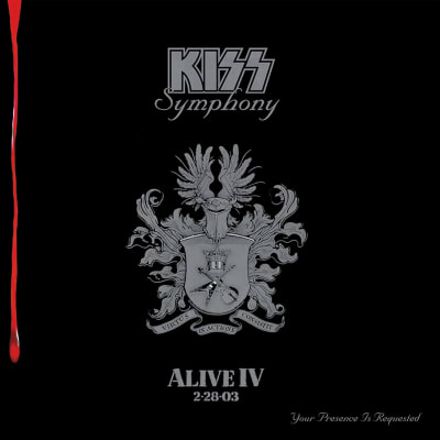 Kiss Symphony skiva med en snirklig logo.