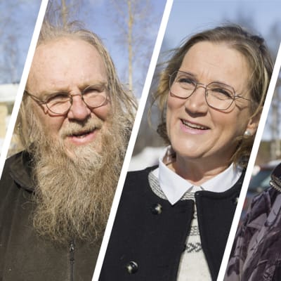 Neljä kuvaa, joissa Marja Puruskainen, Pekka Houni, Erja Karvinen ja Pauli Ruottinen.