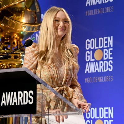 Dakota Fanning Golden Globe -ehdokkaiden julkistustilaisuudessa.