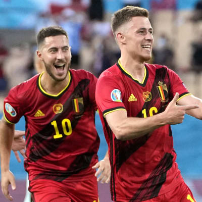 Belgien firar mål i EM.