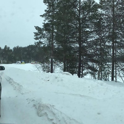Olycksplatsen norr om Ivalo i Lappland.