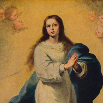 Bartolome Esteban Murillon maalaus "Immaculate Conception". Yksi lukuisista versioista.