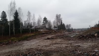 Byggandet av Torvbanevägen i Mankans.