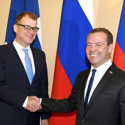 Juha Sipilä  ja Dmitri Medvedev.