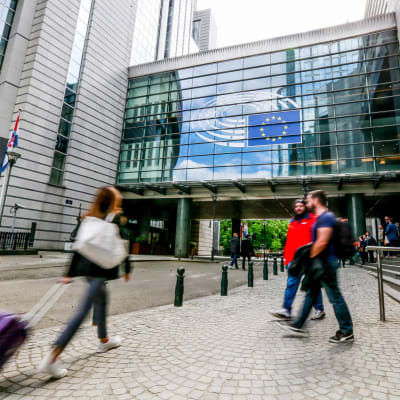 EU-parlamentin rakennus Brysselissä.