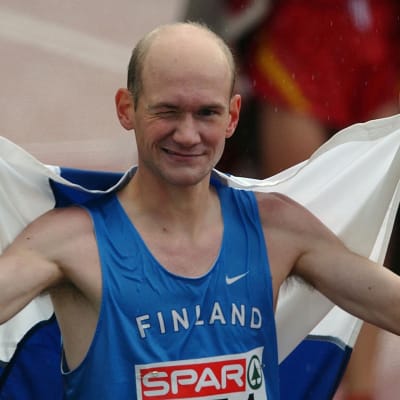 Tuore maratonin Euroopan mestari Janne Holmen Münchenissä 2002.