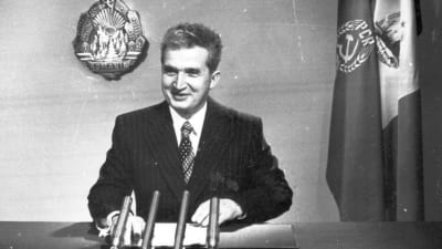 Nicolae Ceauşescu håller nyårstal 1978.