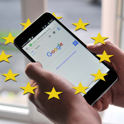 Kuvituskuva Google Vs Euroopan unioni.