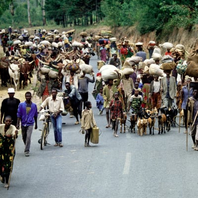 Ruandalaisia pakolaisia vuonna 1994.