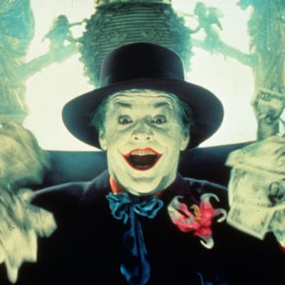 Jack Nicholson Jokerina vuonna 1989.