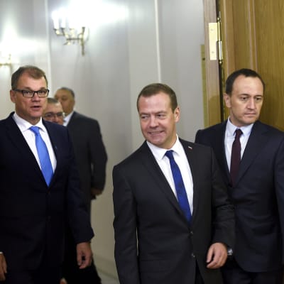 juha Sipilä ja Dimitri Medvedev tapasivat 21.09.2017