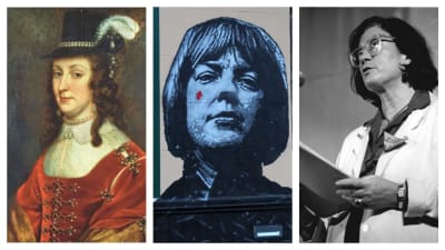 Ett collage med bilder på drottning Leonora Christina, Ingeborg Bachmann och Christa Wolf.