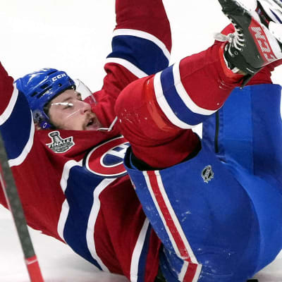 Josh Anderson firar mål liggandes på rygg.