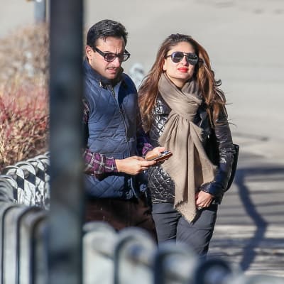 Saif Ali ja Kareena Kapoor Khan kuvattuna Gstaadissa, Sveitsissä joulukuussa 2015.