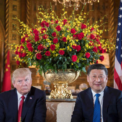 Yhdysvaltain presidentti Donald Trump ja Kiinan presidentti Xi Jinping. 