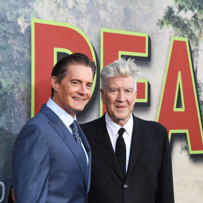 Näyttelijä Kyle MacLachlan ja ohjaaja David Lynch twin Peaks -sarjan uusien jaksojen ensi-illassa Los Angelesissa 19. toukokuuta.
