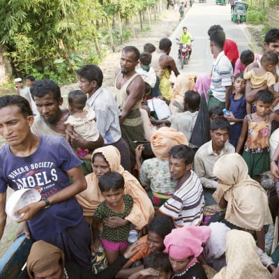 Rohingya-muslimit pakenemassa Myanmarista naapurimaahan Bangladeshiin.