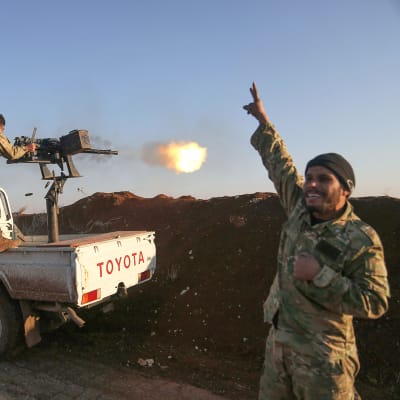 Turkin tukemia syyrialaisjoukkoja pohjois-Aleppossa 20. tammikuuta.