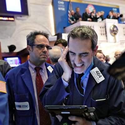 Pörssikauppiaita New Yorkin pörssissä 5. helmikuuta 2018.