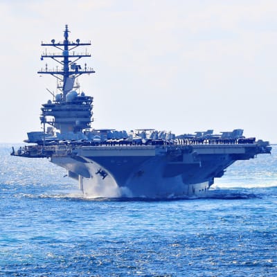 Yhdysvaltain laivaston lentotukialus USS Ronald Reagan osallistui 13 valtion merivoimien yhteistapahtumaan Jeju-saaren läheisyydessä Itä-Kiinana merellä 11. lokakuuta.