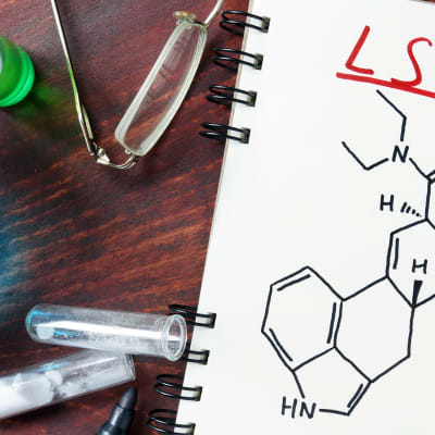 Kuva LSD:n molekyylirakenteesta.