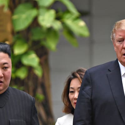Yhdysvaltain presidentti Donald Trump ja Pohjois-Korean johtaja Kim Jong-un jaloittelivat neuvottelujen välillä puutarhassa.