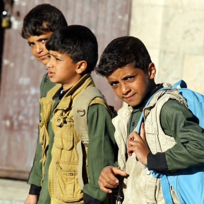 Jemeniläisiä opiskelijoita.