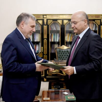 Kuvassa Irakin pääministeri Mohammad Allawi ja presidentti Barham Salih.
