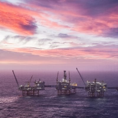 Norjalainen öljynporauslautta Pohjanmerellä.