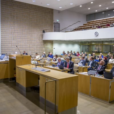 Helsingfors stadsfullmäktige på sitt möte.