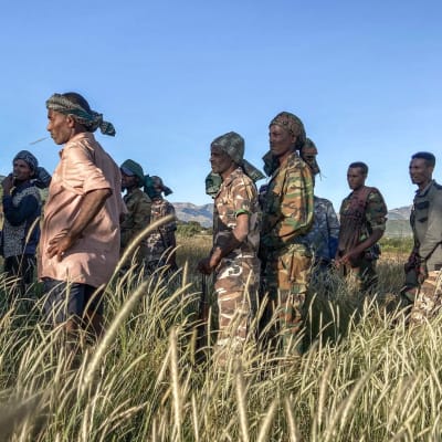 Sotajoukkoja koulutetaan taistelemaan Etiopiassa.