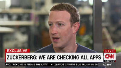 Mark Zuckerberg beklagar sig över det skedda i en intervju med CNN.