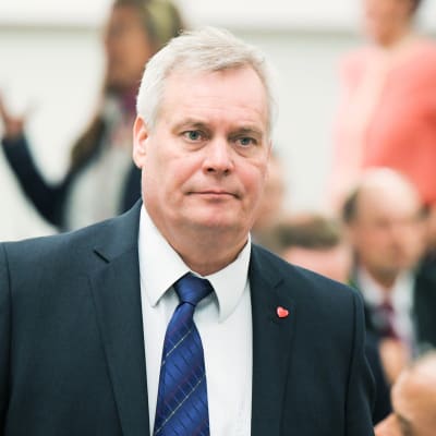 SDP:n puheenjohtaja Antti Rinne eduskunnassa 5. huhtikuuta.