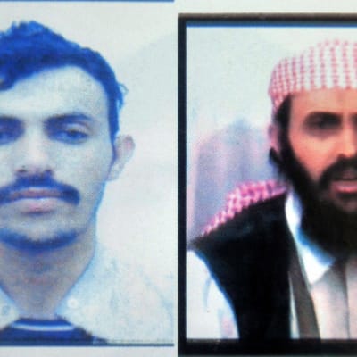 Polisen i Jemen publicerade de här bilderna på Qassim al-Rimi på en affisch där han efterlystes i oktober 2010. 