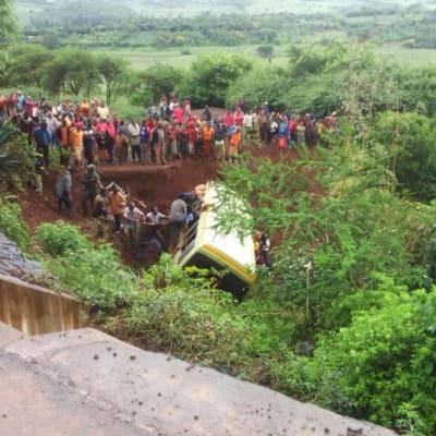 Bussolycka i Tanzania.