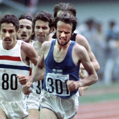Lasse Virén och Ian Stewart, 5000 meter OS 1976.