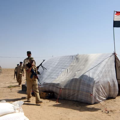 Irakiska soldater mellan Anbar och Karbala den 29 juni 2014.